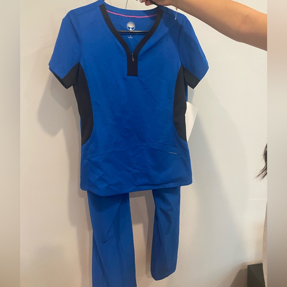 Blue and Black Scrub Set
